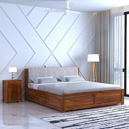 Rivaro Sheesham Bed With Box Storage - 3 Years Warranty