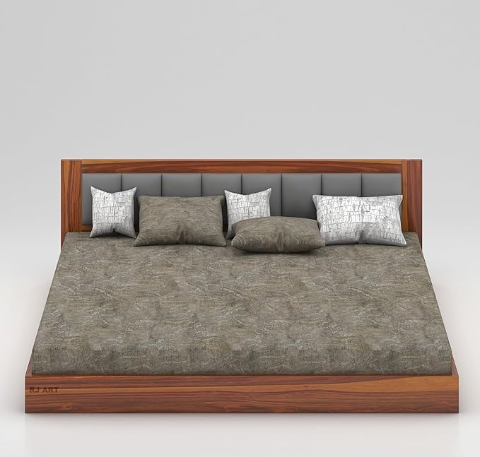 Sheesham Queen Size Bed Without Storage For Bedroom Living Room Wood Double Bed Cot Palang With Cushion Headboard Home Furniture