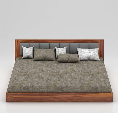 Sheesham Queen Size Bed Without Storage For Bedroom Living Room Wood Double Bed Cot Palang With Cushion Headboard Home Furniture