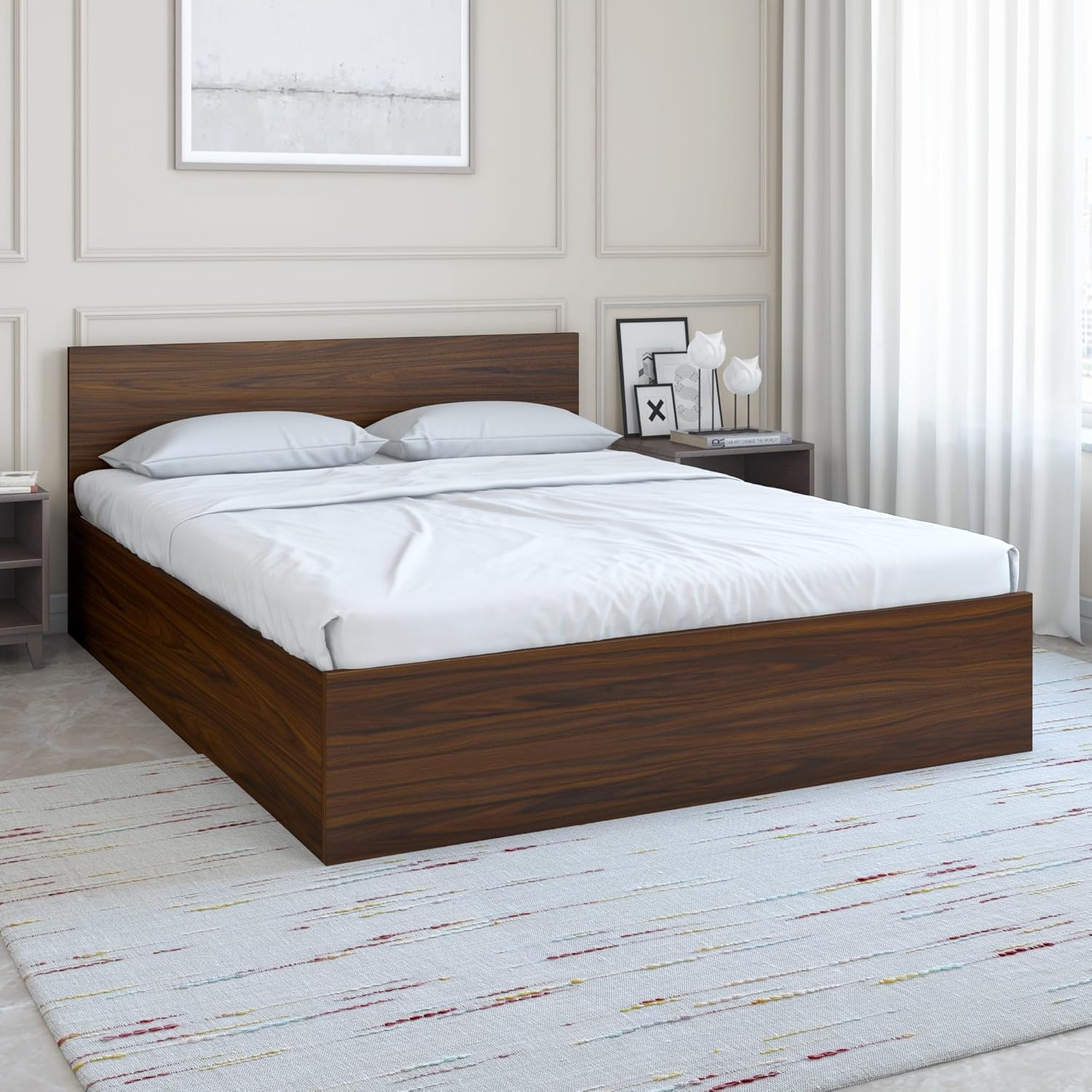 Nilkamal Arthur Neo King Size Bed with Box Storage| Engineered Wood Bed | 1 Year Warranty |Contemporary Design