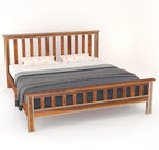 Wooden King Size Bed Without Storage | Double Bed Cot Bed with Traditional Brass Work for Bedroom & Hotel | Platform Bed/Palang | Sheesham Wood