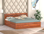 Sheesham Wood Bed with Storage | Solid Wood Box Storage Bed | Wooden Double Bed Cot with Storage Box for Bedroom & Hotel