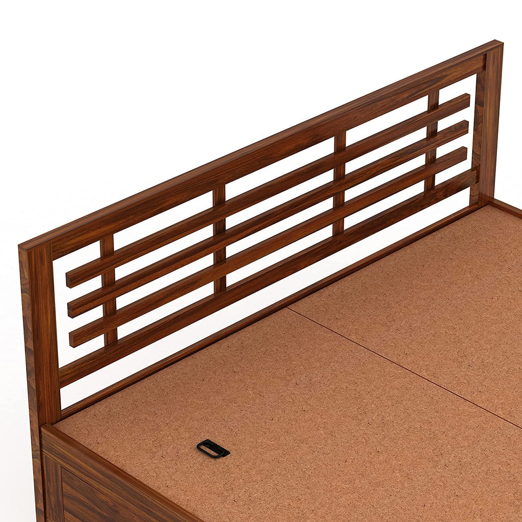 Wooden Queen Size Bed with Storage | Double Bed Cot Bed with Box Storage for Bedroom & Hotel | Sheesham Wood