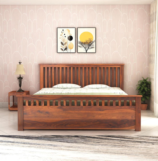 Wood Bed Without Storage | Wood Double Bed Cot Bed For Bedroom Furniture | Sheesham