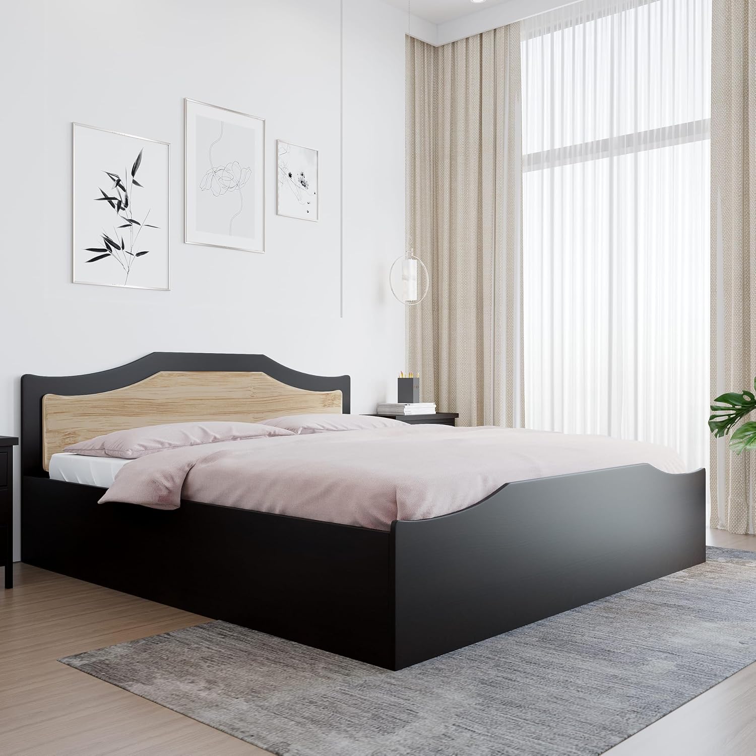 Nilkamal Willy Wooden King Bed with Box Storage | Engineered Wood | Contemporary Design