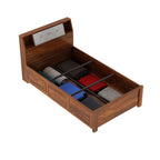 WoodCraft Solid Sheesham Wood 4 Feet Bed With Box Storage(BIG HEADREST)- 3 Years Warranty