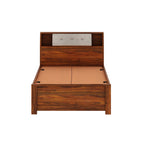 WoodCraft Solid Sheesham Wood 4 Feet Bed With Box Storage(BIG HEADREST)- 3 Years Warranty