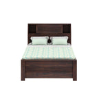 WoodCraft Groove Solid Sheesham Wood 4 Feet Bed With Box Storage(BIG HEADREST)- 3 years Warranty