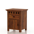 Savora Bedside Table With Storage in Solid Sheesham Wood - 3 Years Warranty