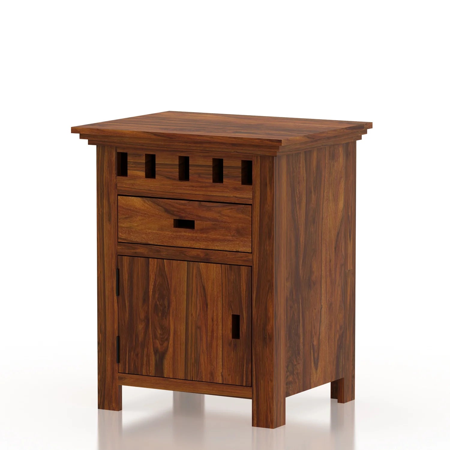 Savora Bedside Table With Storage in Solid Sheesham Wood - 3 Years Warranty