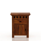 Savora Bedside Table With Storage in Solid Sheesham Wood - 3 Years Warranty