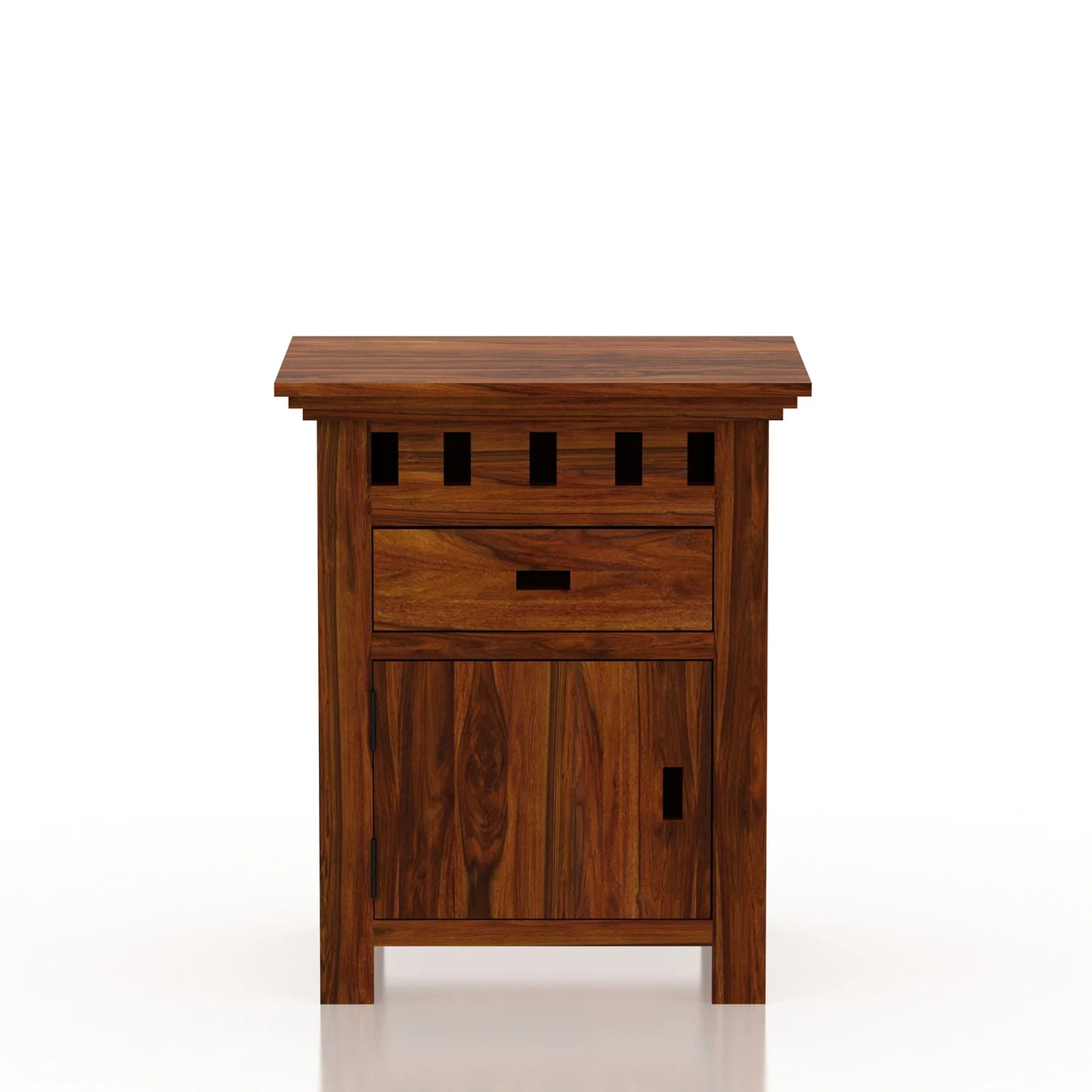 Savora Bedside Table With Storage In Sheesham - 3 Years Warranty