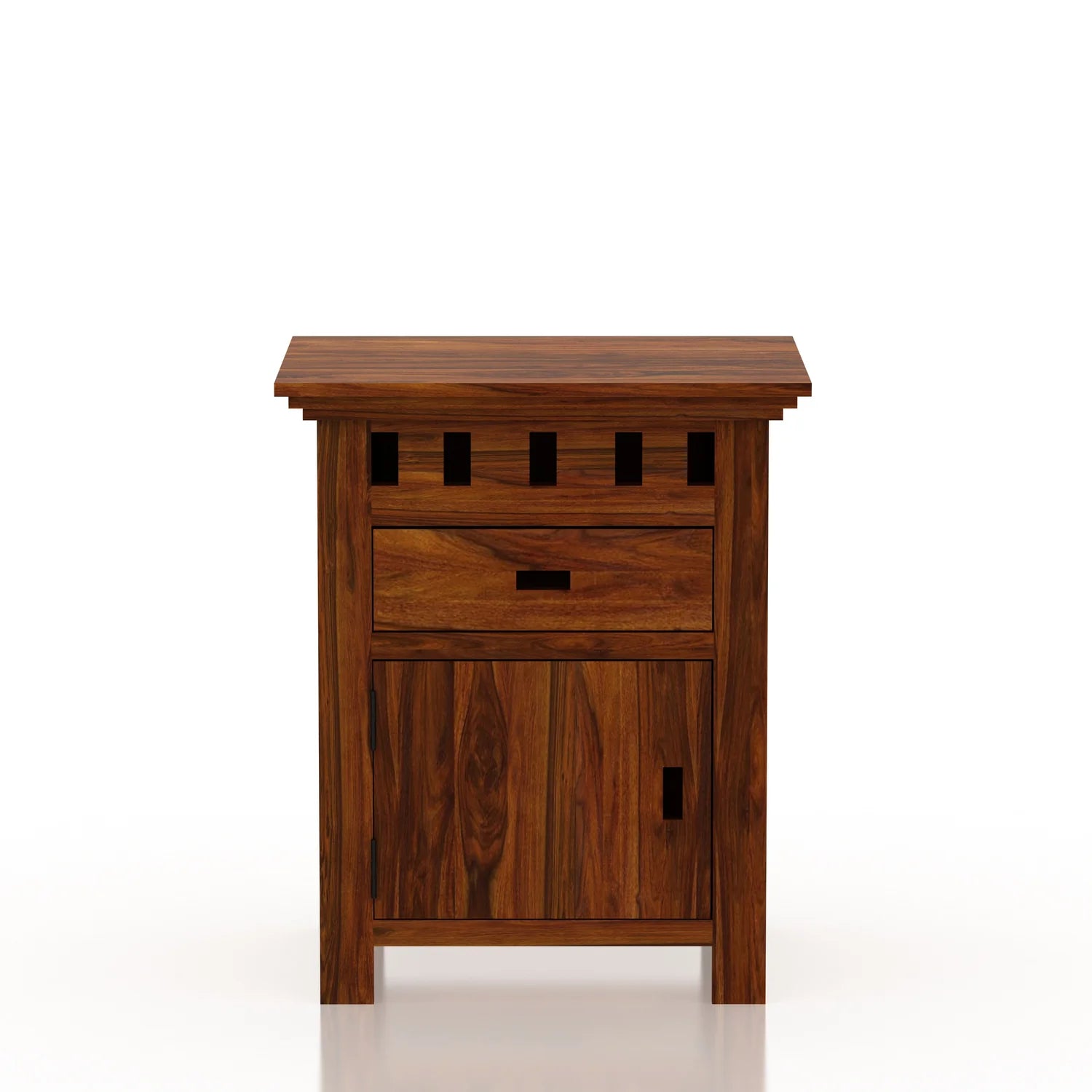 Savora Bedside Table With Storage in Solid Sheesham Wood - 3 Years Warranty