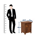 Savora Bedside Table With Storage in Solid Sheesham Wood - 3 Years Warranty