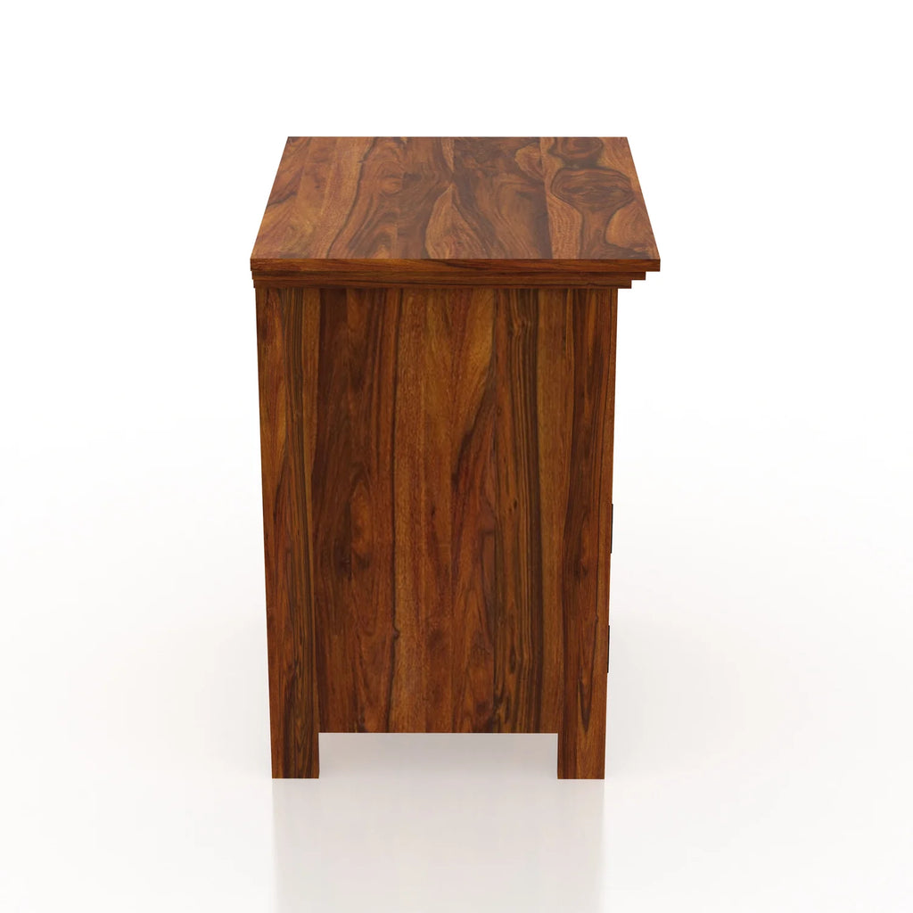 Savora Bedside Table With Storage in Solid Sheesham Wood - 3 Years Warranty