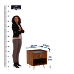 Crest Solid Sheesham Wood Bedside With Granite Top and Storage - 3 Years Warranty