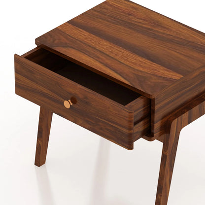 Raxon Sheesham Bedside Table With One Drawer - 3 Years Warranty