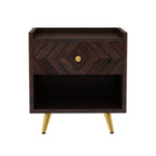 Crest Solid Sheesham Wood Bedside With Storage - 3 Years Warranty