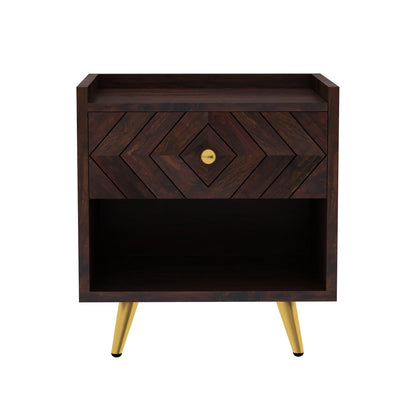 Crest Sheesham Bedside With Storage - 3 Years Warranty