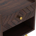 Crest Solid Sheesham Wood Bedside With Storage - 3 Years Warranty