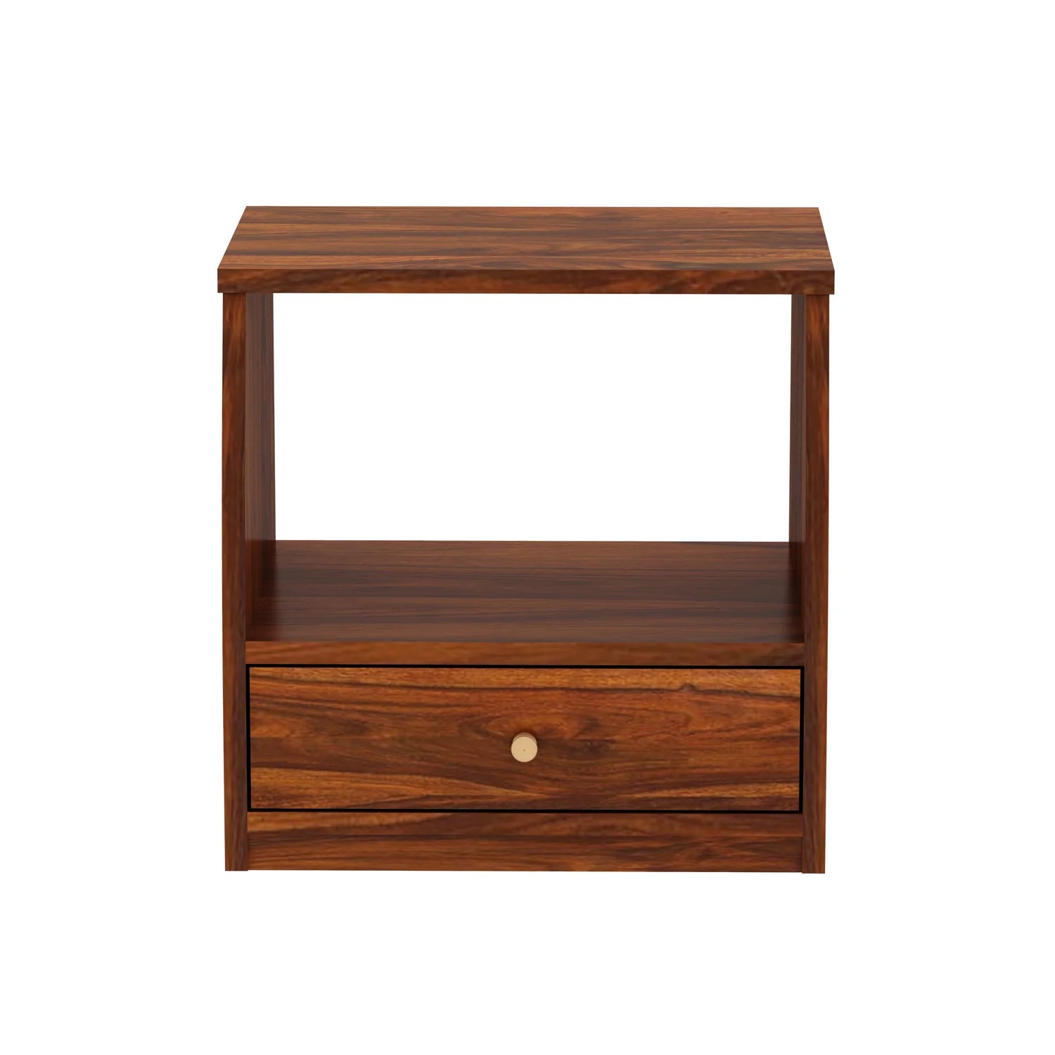 Imperial Solid Sheesham Wood Bedside Table With One Drawer - 3 Years Warranty