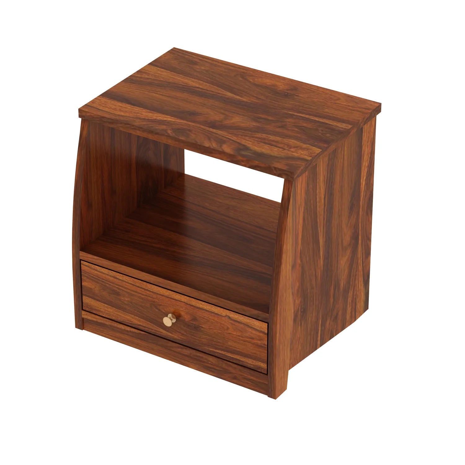 Imperial Solid Sheesham Wood Bedside Table With One Drawer - 3 Years Warranty