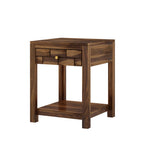 Vezzo Solid Sheesham Wood Side Table With One Drawer - 3 Years Warranty