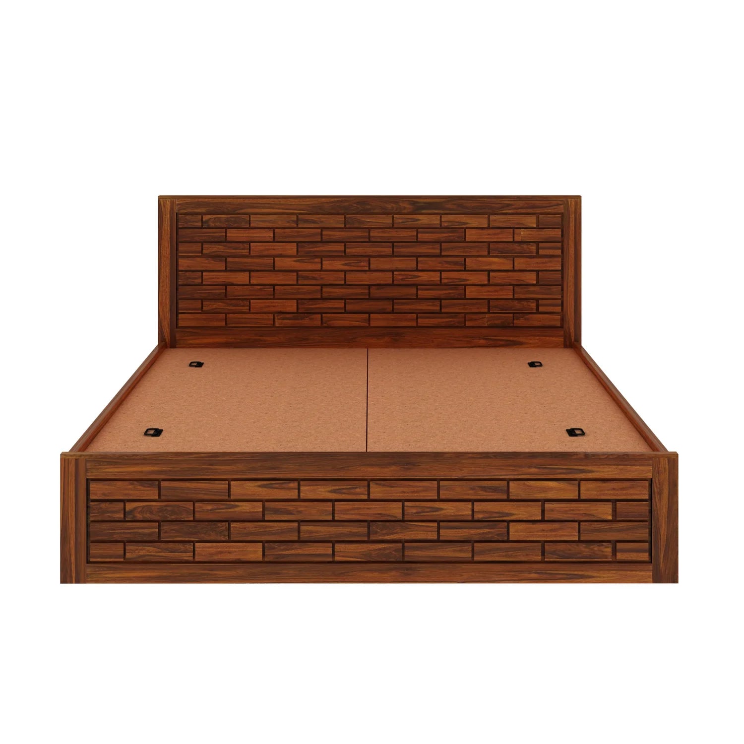 Vezzo Solid Sheesham Wood Bed with Box Storage FULL Headboard - 3 Years Warranty