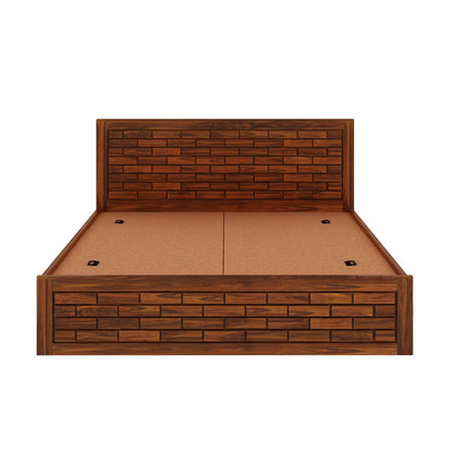 Vezzo Sheesham Bed With Box Storage Full Headboard - 3 Years Warranty