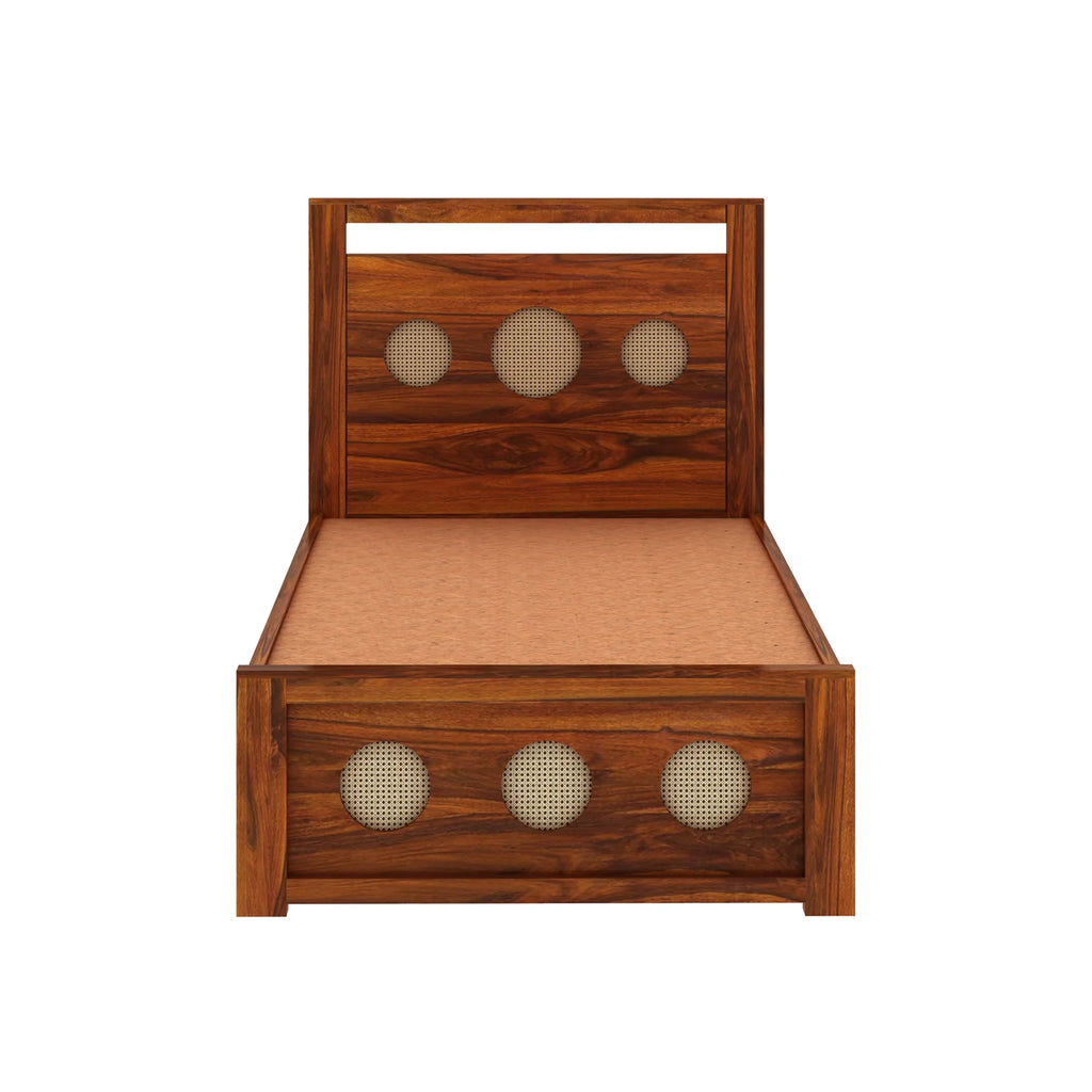 Tierra Solid Sheesham Wood Single Size Bed With Box Storage - 3 years Warranty