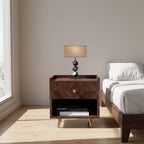 Crest Sheesham Bedside With Storage - 3 Years Warranty