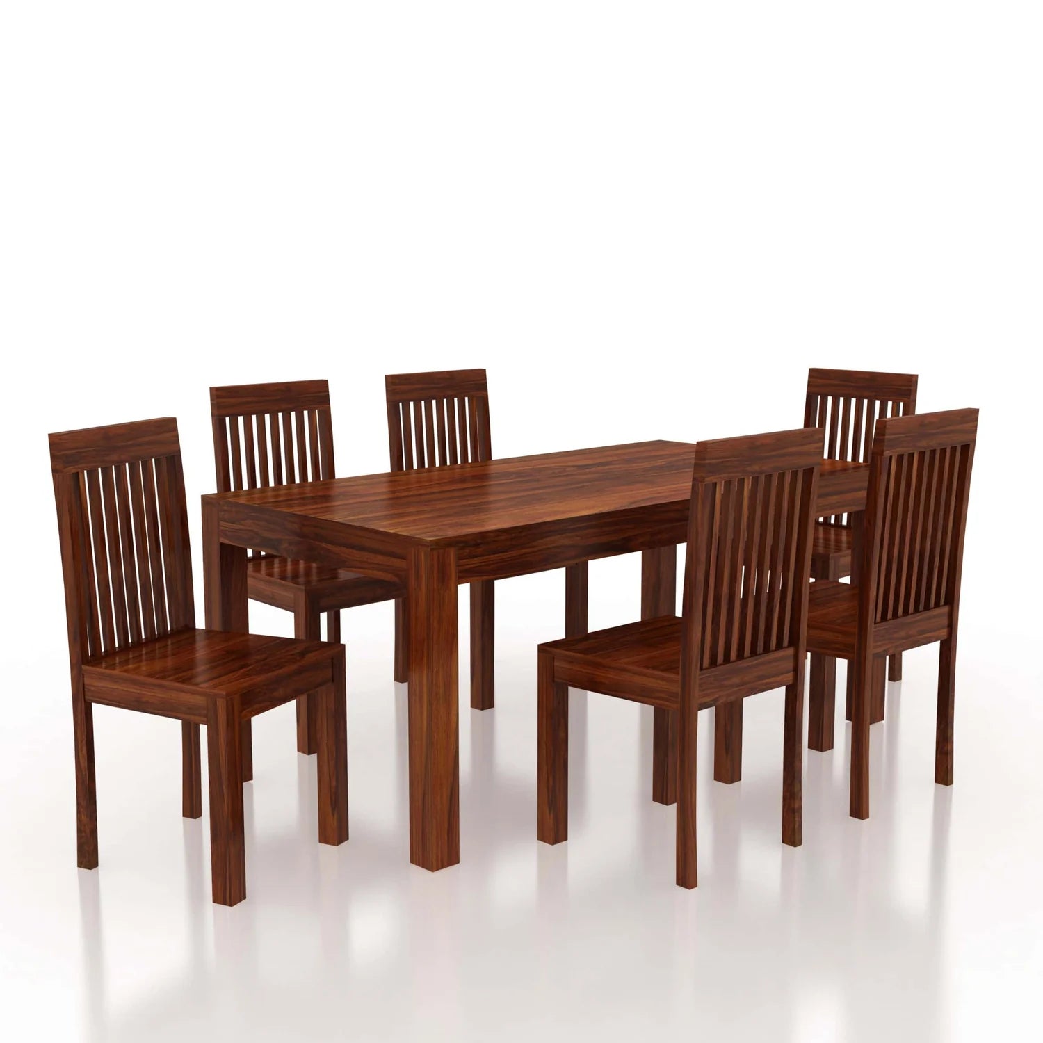 Rivaro Solid Sheesham Wood 6 Seater Dining Table Set - 3 Years Warranty