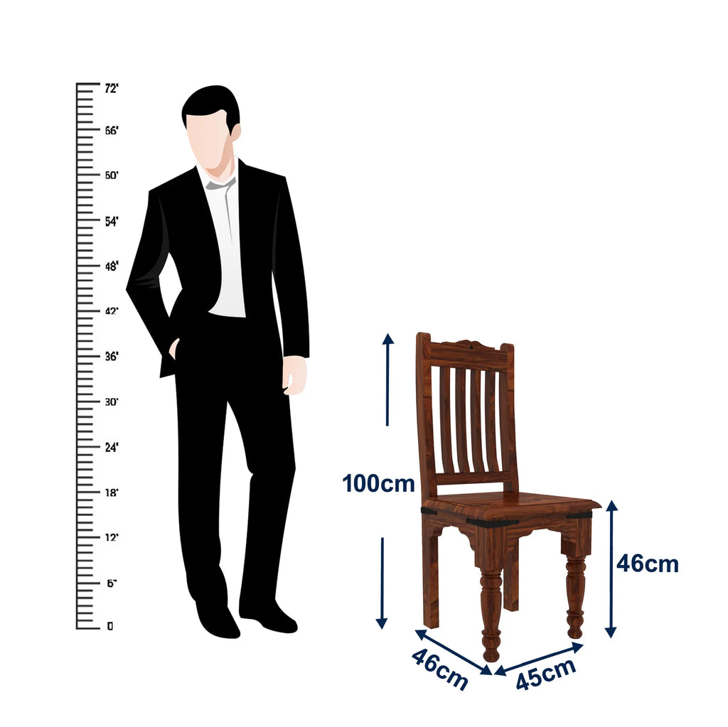 Verlix Solid Sheesham Wood 6 Seater Dining Table Set - 3 Years Warranty