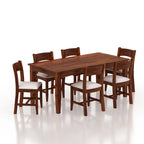 Zylin Solid Sheesham Wood 6 Seater Dining Table Set With Bench - 3 Years Warranty
