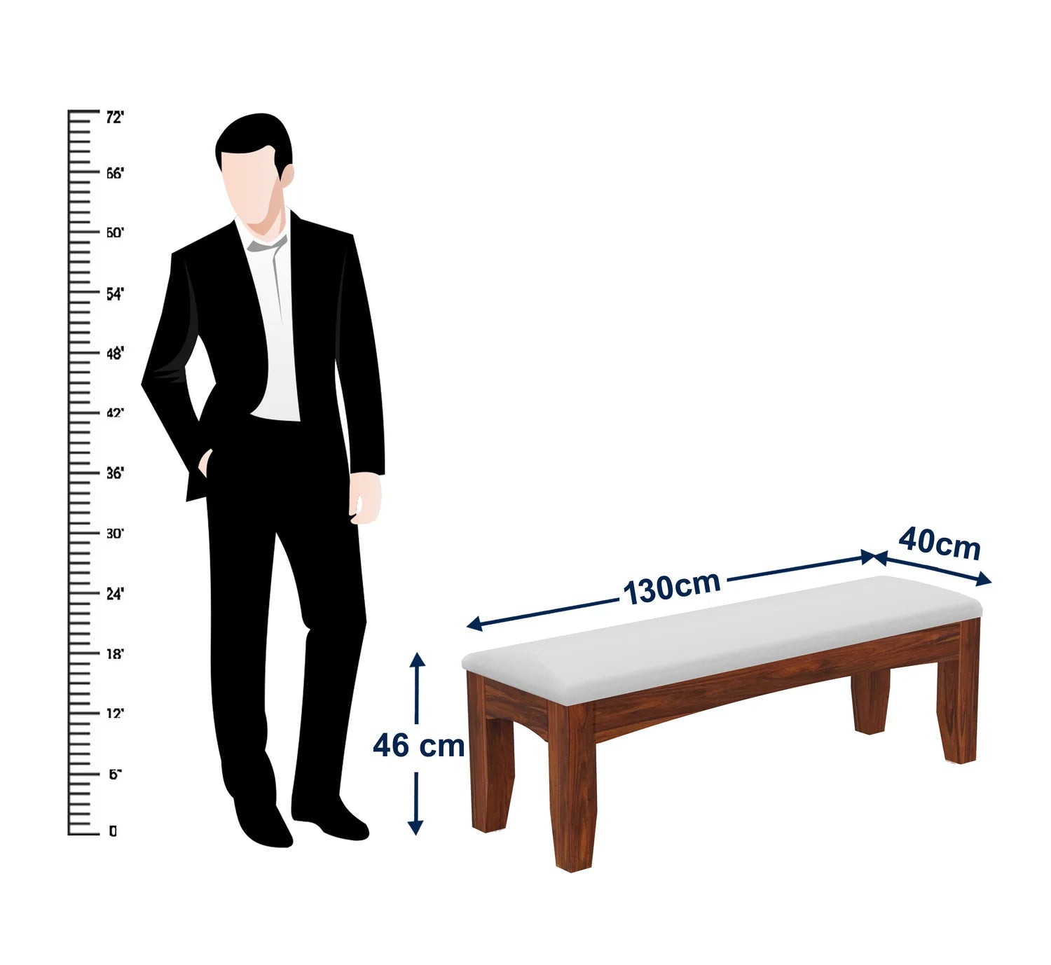 Zylin Solid Sheesham Wood 6 Seater Dining Table Set With Bench - 3 Years Warranty