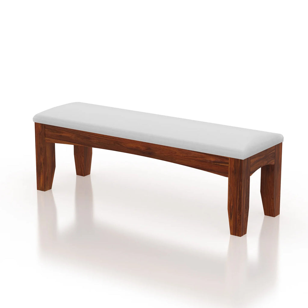 Zylin Solid Sheesham Wood 6 Seater Dining Table Set With Bench - 3 Years Warranty