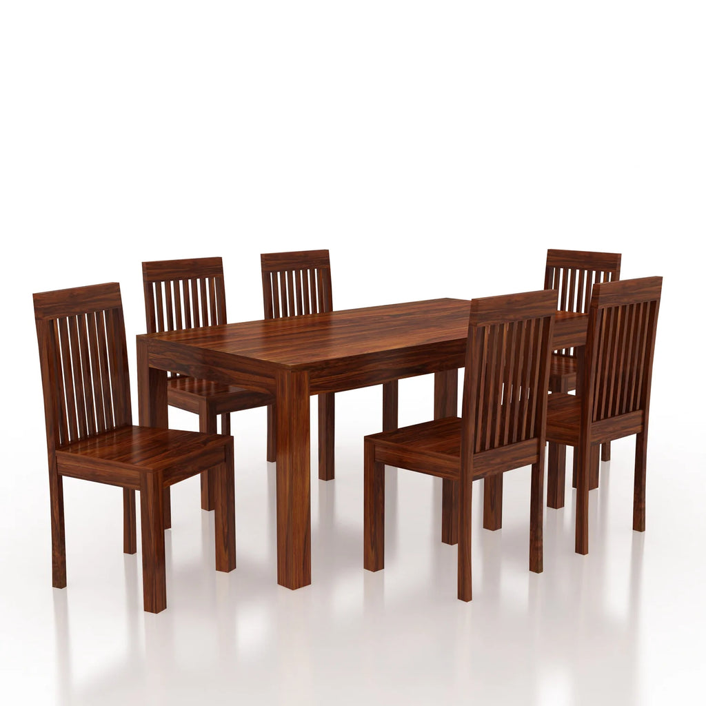 Sevilla Solid Sheesham Wood 6 Seater Dining Table Set - 3 Years Warranty