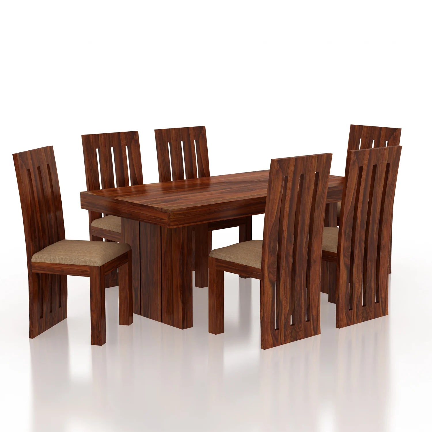 Maharaja Solid Sheesham Wood 6 Seater Dining Table Set - 3 Years Warranty