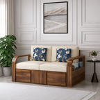 Rjart Scott Sheesham Two Seater Sofa - 3 Years Warranty