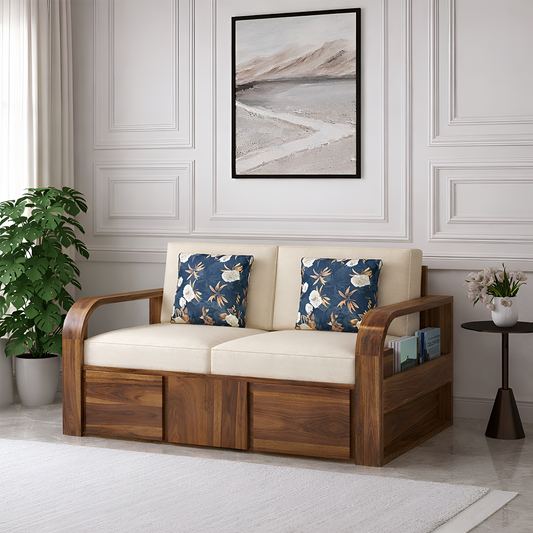Rjart Scott Sheesham Two Seater Sofa - 3 Years Warranty