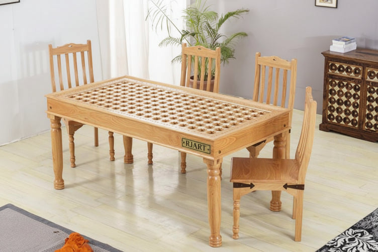 Rjart Solid Wood Brass Dining Set D