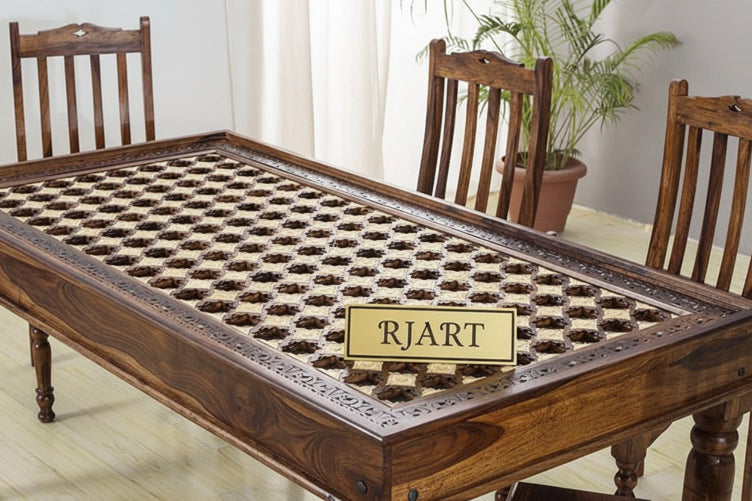 Rjart Solid Wood Brass Dining Set D