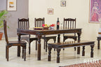 Rjart Solid Wood Dining Set With Bench