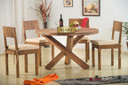 Rjart Solid Wood Capital Round Dining Set