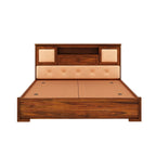 Maharaja Solid Sheesham Wood Bed with Box and Headboard Storage - 3 Years Warranty