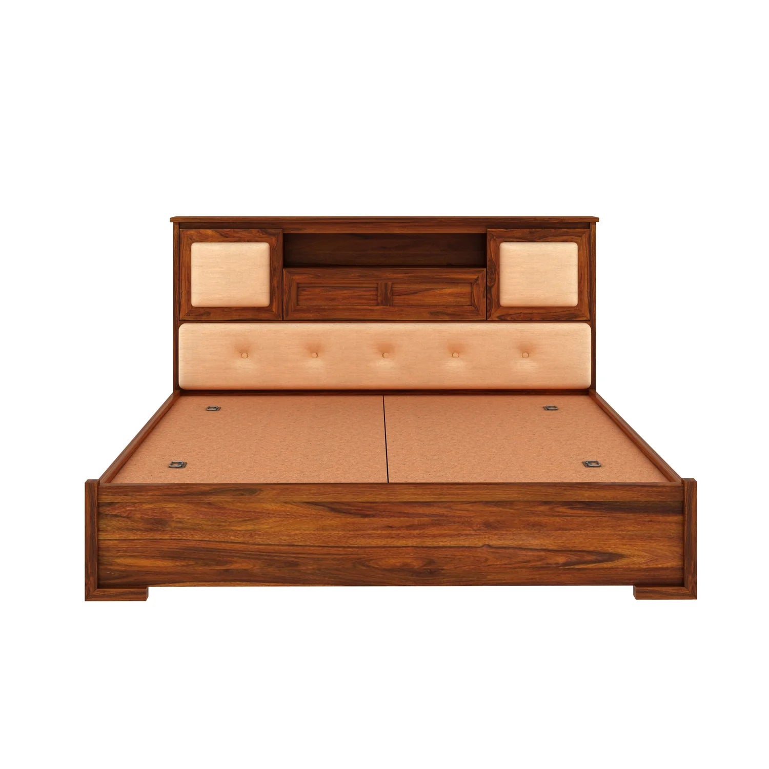 Maharaja Solid Sheesham Wood Bed with Box and Headboard Storage - 3 Years Warranty