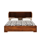Maharaja Solid Sheesham Wood Bed with Box and Headboard Storage - 3 Years Warranty