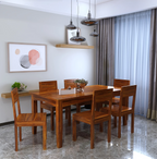 Solvix Solid Sheesham Wood 6 Seater Dining Table Set - 3 Years Warranty
