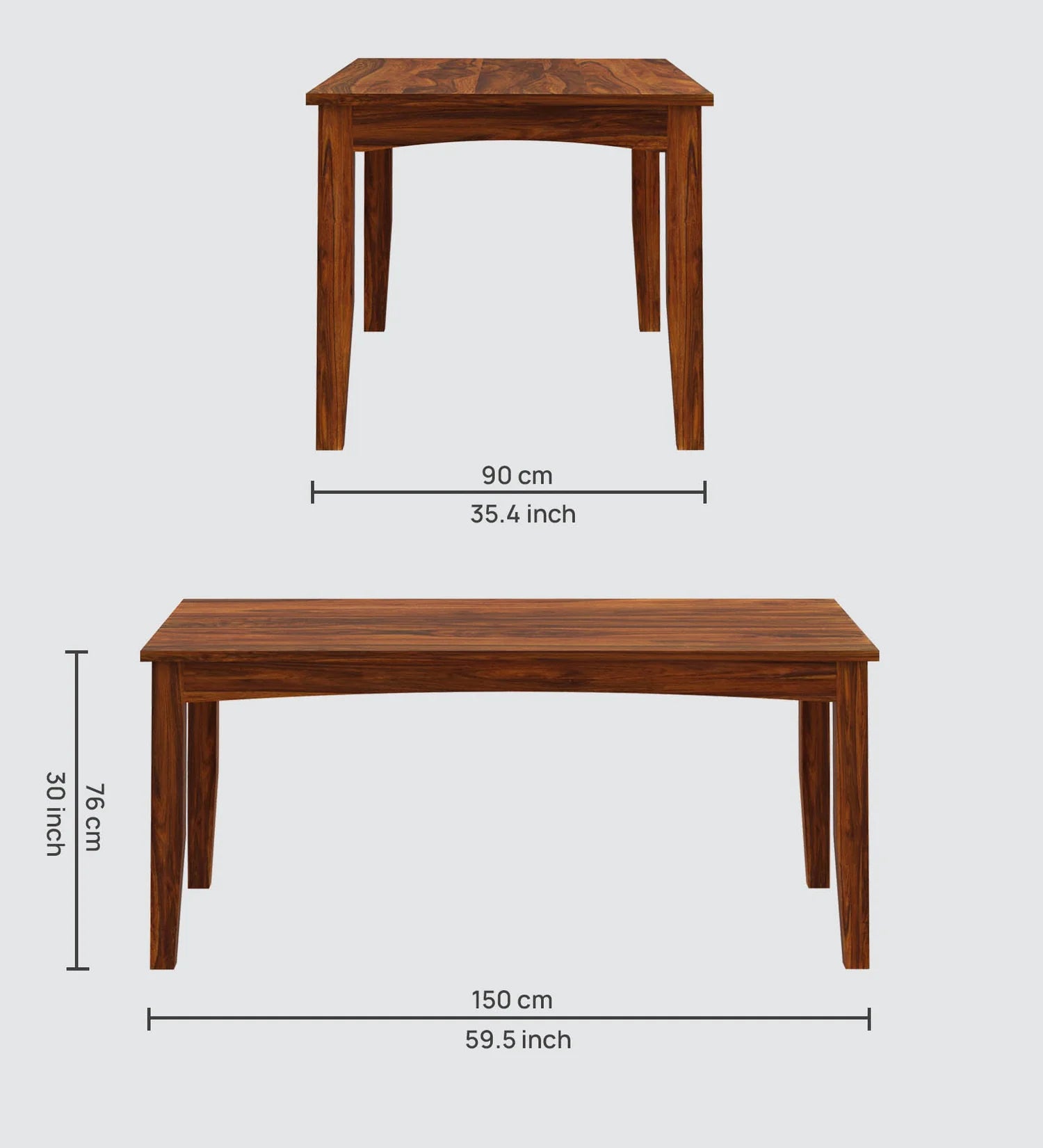 Solvix Solid Sheesham Wood 6 Seater Dining Table Set - 3 Years Warranty