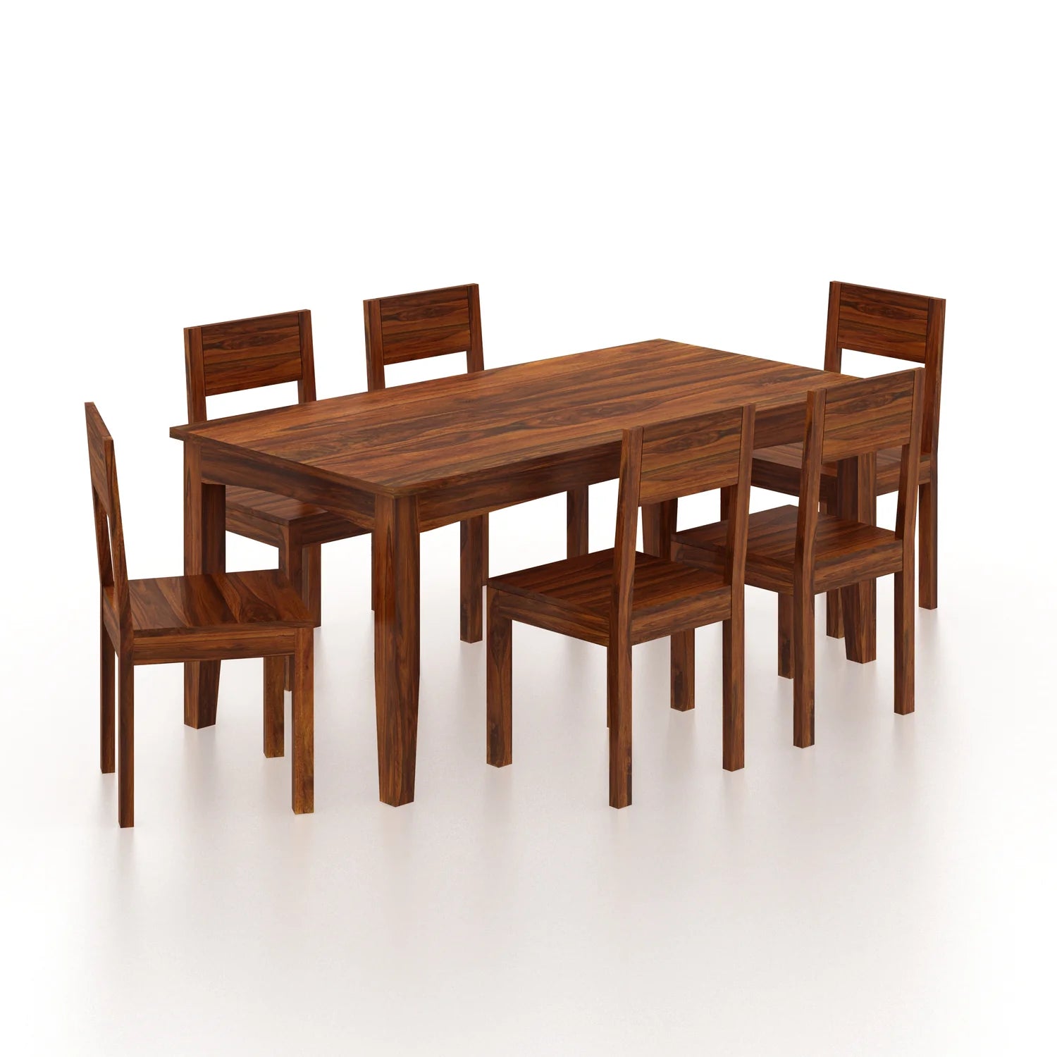 Solvix Solid Sheesham Wood 6 Seater Dining Table Set - 3 Years Warranty